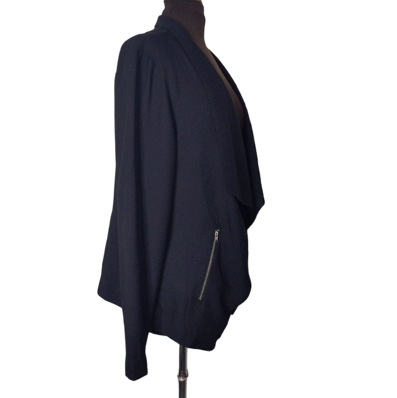 NWT Apt. 9 Waterfall Blazer with Zipper Black - Picture 4 of 8